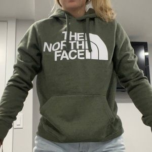 Green north face hoodie